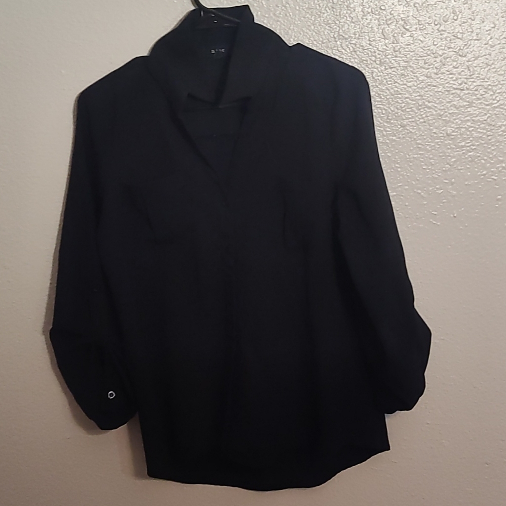 Black sheer button up